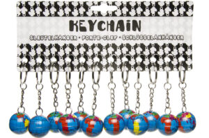 SLEUTELHANGER KEYCHAIN WERELDBOL GLOBE METAAL