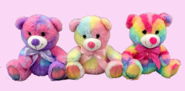 MULTICOLOR BEAR 3 verschillende 23 cm