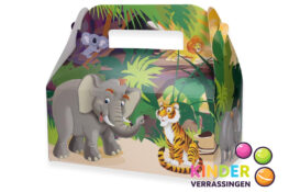 24 stuks Menubox WILDE DIEREN - NEW - Traktatiedoos - SMULBOX 22 x 11,5 x 10 cm
