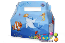 24 stuks Menubox ZEEDIEREN - NEW - Traktatiedoos - SMULBOX 22 x 11,5 x 10 cm