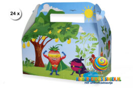 24 stuks Menubox GROENTE EN FRUIT - NEW - Traktatiedoos - SMULBOX 22 x 11,5 x 10 cm