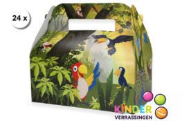 24 stuks Menubox VROLIJKE VOGELS - NEW - Traktatiedoos - SMULBOX 22 x 11,5 x 10 cm