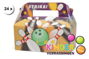 24 stuks Menubox BOWLING - NEW - Traktatiedoos - SMULBOX 22 x 11,5 x 10 cm