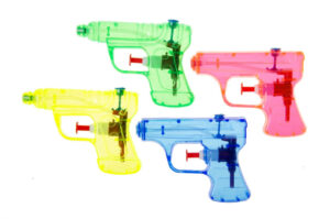 WATERPISTOOL - 12 cm - roze groen geel blauw
